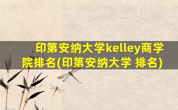 印第安纳大学kelley商学院排名(印第安纳大学 排名)